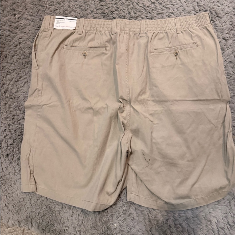 HBCali Men's Beige Flat Front Shorts